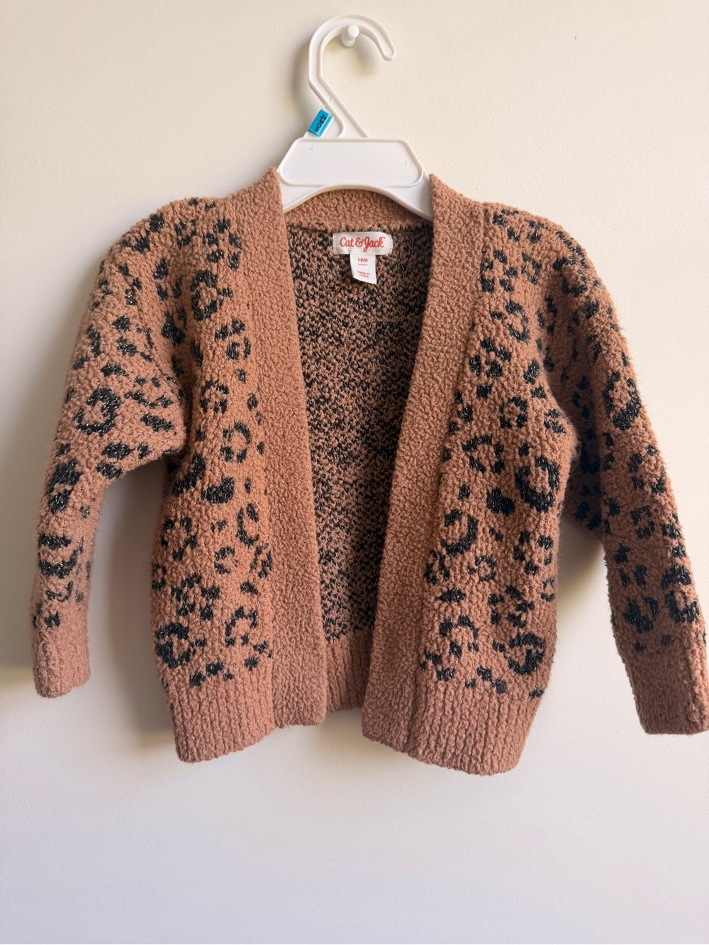 Cat & Jack Brown Leopard Print Open-Front Cardigan